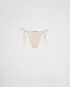 Prada Embellished Bikini Bottoms In Nude/transparent