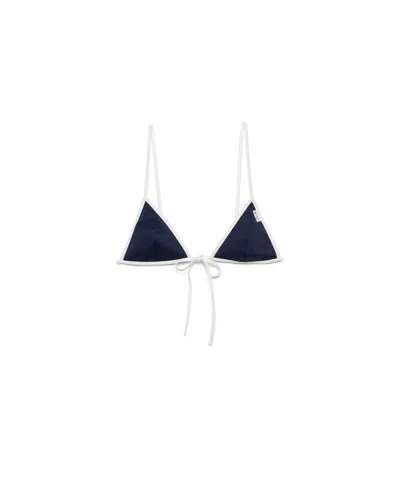 Prada Bikini-oberteil Aus Jersey In Black