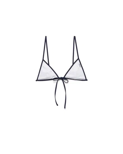 Prada Bikini-oberteil Aus Jersey In White