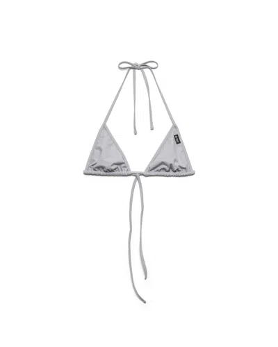 Prada Bikini-oberteil Aus Jersey In Gray