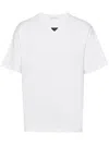 Prada T-shirt With Triangular Plaque In White