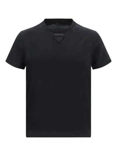 Prada Jersey T-shirt In Black