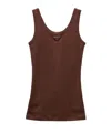 Prada Canotta In Cotone Marrone  Donna In Brown