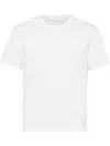 Prada Mens White Logo-embroidered Slim-fit Stretch-cotton T-shirt Xl In White