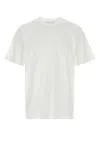 Prada White Tshirt With Triangle Logo In Neutral
