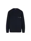 Prada Wool Blend Sweater With Safety Pin Detail