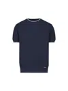 Prada Crewneck T-shirt In Silk Blend In Blue