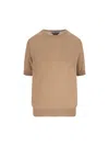 Prada Camel Cashmere Sweater In Brown