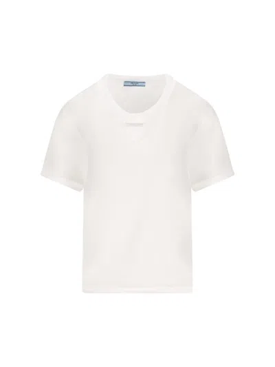 Prada Lleable Edges T-shirt In White