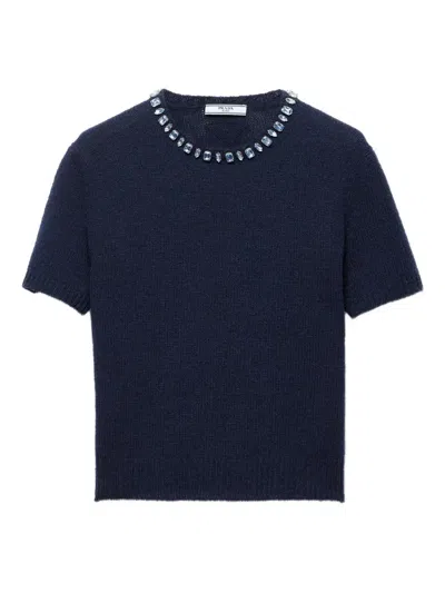 PRADA JEWEL RIBBED TOP