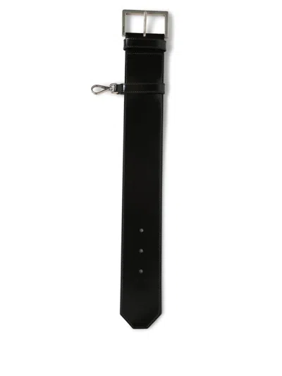 Prada Leather Shoulder Strap In Black