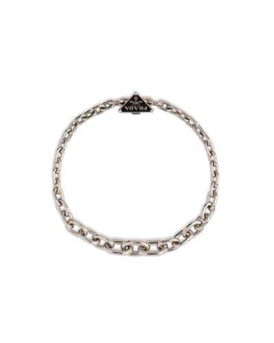 Prada Symbole Necklace In Silver