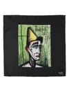 Prada Jojo The Clown-print Scarf In Black