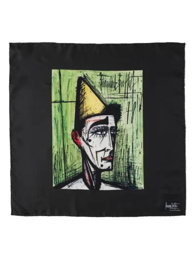 Prada Jojo The Clown-print Scarf In Black