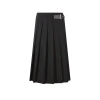 Prada Pleated Belted Skirt In Black