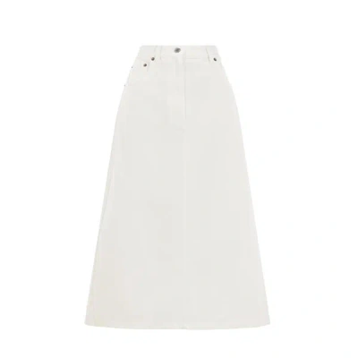 Prada Jupe Midi En Jean In White