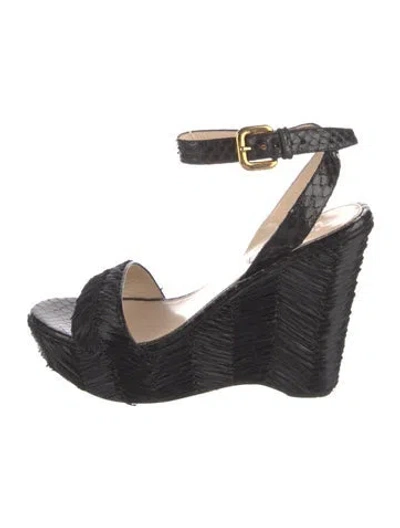 Pre-owned Prada Jute Espadrilles In Black