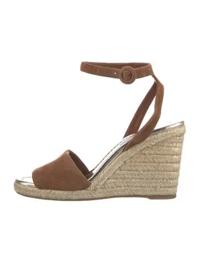 Pre-owned Prada Jute Espadrilles In Brown
