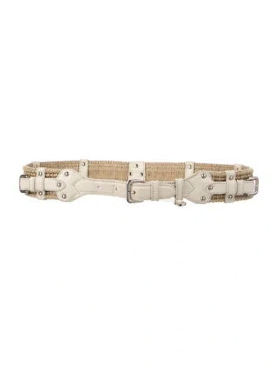 Pre-owned Prada Jute Waist Belt In Neutrals