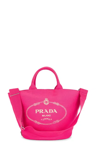 Prada Kanapa 2 Way Handbag In Pink