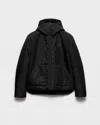 Prada Men's Hooded Re-nylon Jacket In Black