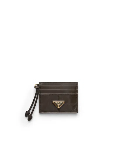 Prada Kartenetui Aus Leder In Green
