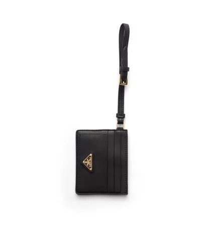 Prada Kartenetui Aus Nappa-leder In Schwarz