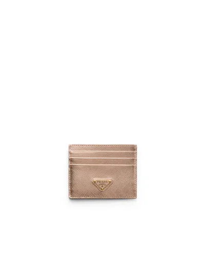 Prada Kartenetui Aus Saffiano Leder In Pink