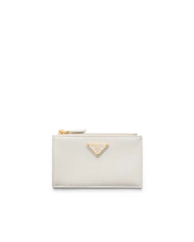 Prada Kartenetui Aus Saffiano-leder In Gray