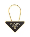 Prada Women's Steel Keyring In Black