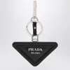 Prada Key Ring With Logo In Black