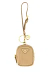Prada Beige Re-edition 1978 Keychain In Gray