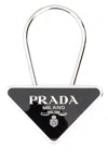 Prada Triangle-logo Keychain In Black