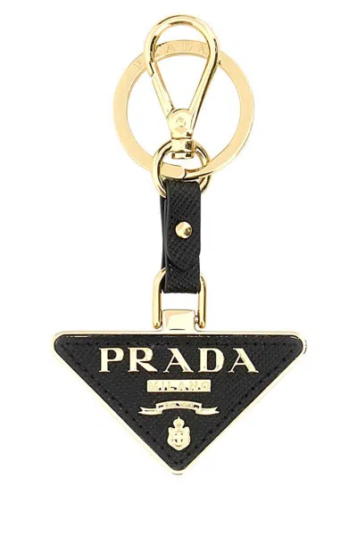 Prada Women Portachiavi Logo Triangolo Saffiano In Multicoloured