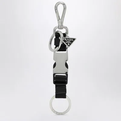 Prada Black Keychain With Snap Buckle Men