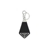 Prada Leather Key Ring Hardware Textured In Black