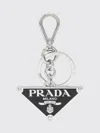 Prada Black Metal Key Ring In Black