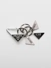 Prada Triangle Keyring In Silver