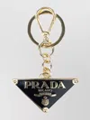 Prada Saffiano Leather And Metal Keychain