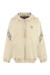 PRADA KHAKI RECYCLED FABRIC HOODIE FOR WOMEN