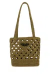Prada Straw Knit Double Handle Shoulder Bag