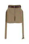 Prada Khaki Twill Shorts In Brown