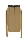 Prada Midi Skirt In Khaki