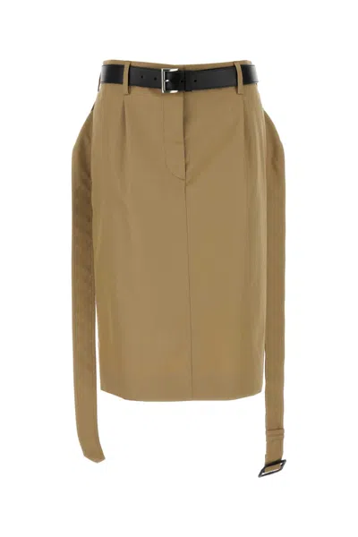 Prada Midi Skirt In Brown