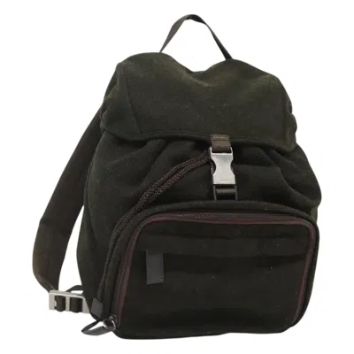 Pre-owned Prada Khaki Wool Backpack Bag ()