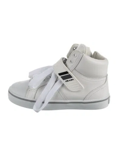 Pre-owned Prada Babies' Kid Boys' Solid High-top Sneaker In White