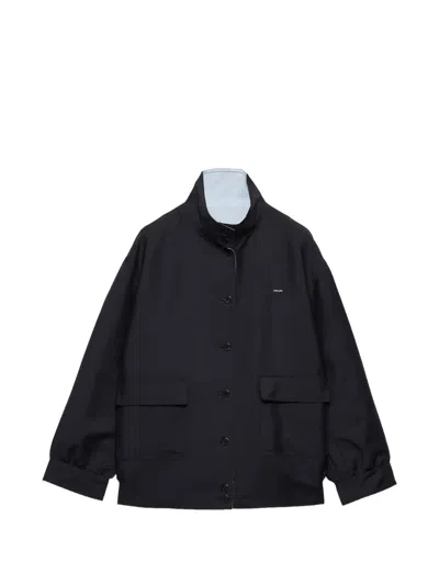 Prada Kid-mohair And Poplin Jacket In Black