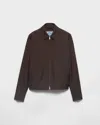 Prada Kid Mohair Blouson Jacket In Brown