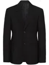 Prada Single-breasted Mohair Wool Jacket In Black