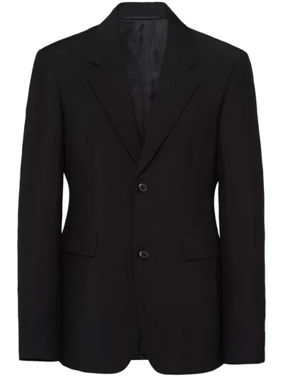 Prada Kid Mohair Jacket Clothing In Black